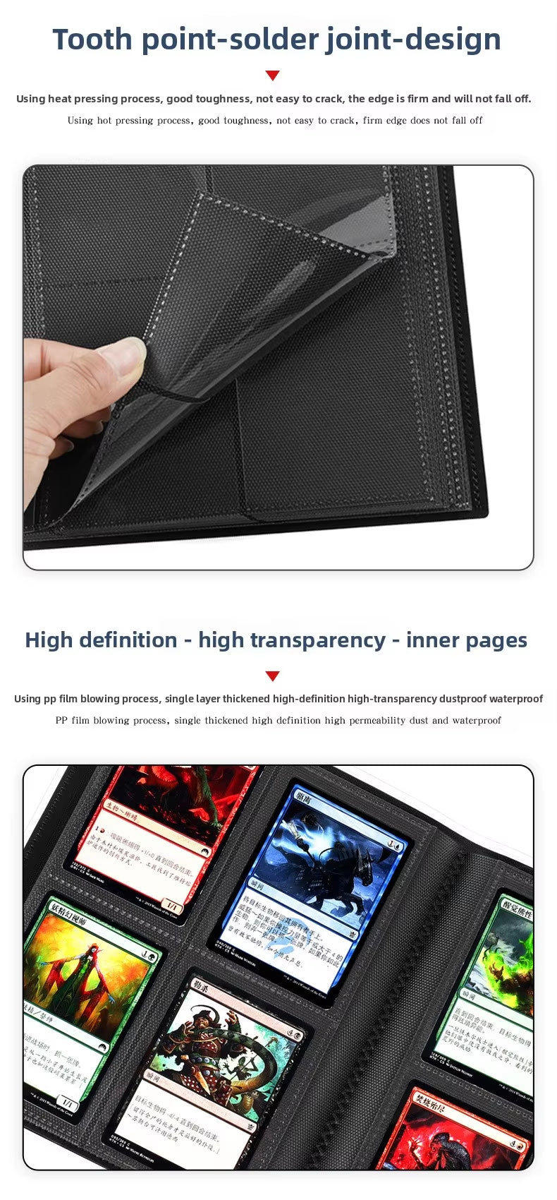 Collector Card Binder with Strap 160 Pockets Album for TCG - Card Binders-Protect Your Cards, Showcase Your Passion.