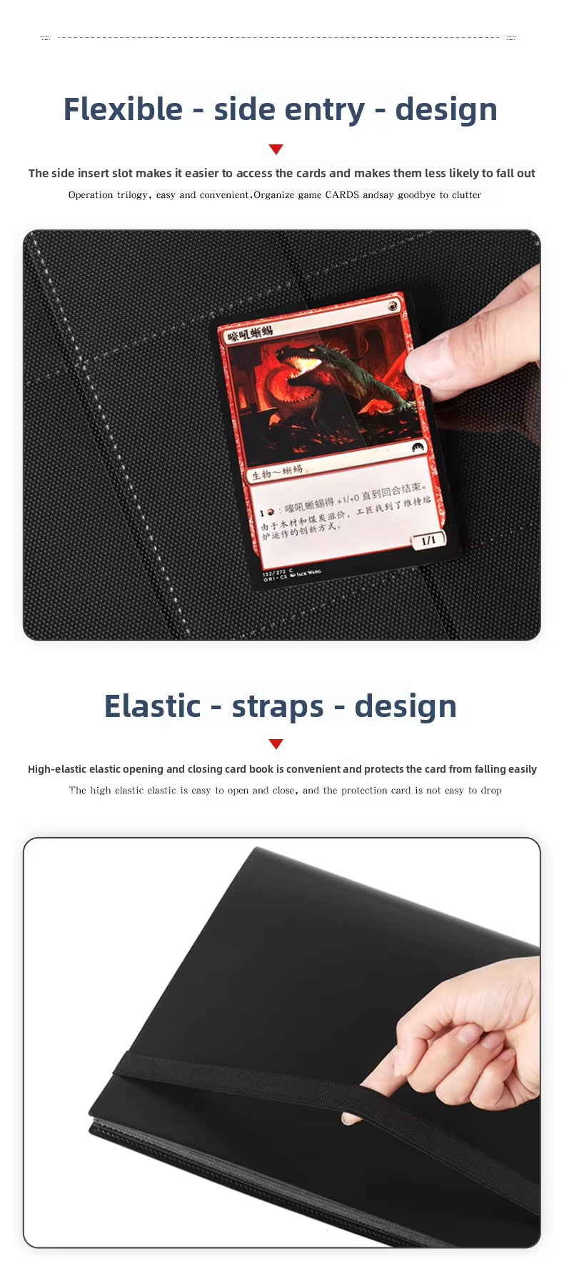 Collector Card Binder with Strap 160 Pockets Album for TCG