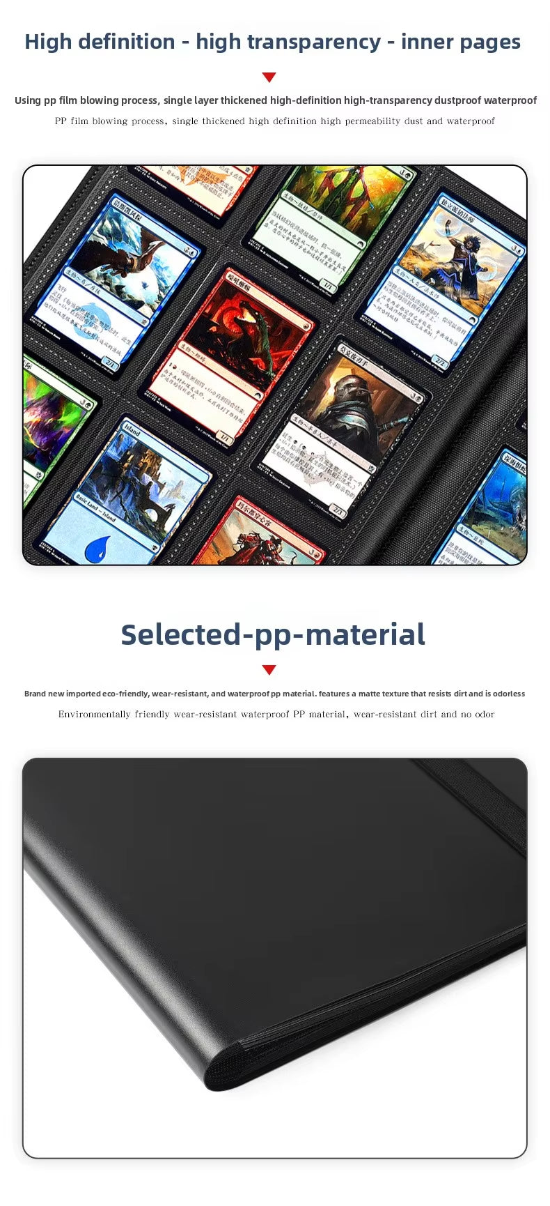 360 Pocket Card Binder with Strap for Pokemon YuGiOh Sports